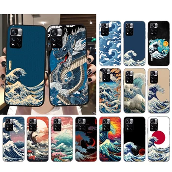 Modni Veliki Modri Val Oceana Primeru Telefon Za Xiaomi Redmi Opomba 13 12 Pro 11S 11 10 Pro 10S Opomba 12R 12S 12 Pro Redmi 10 12
