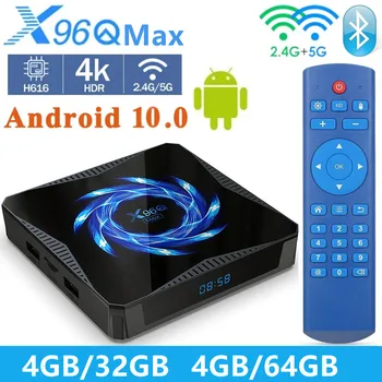 X96Q MAX Android 10.0 Smart TV Box Allwinner H616 Quad Core 4G 32 G/64 G 2.4 G&5.0 G Dvojno WIIF BT 4K HD Set-Top Box Media Player