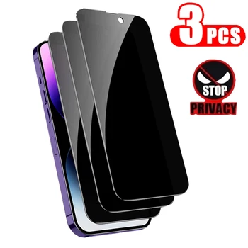 3PCS Zasebnosti Zaščitnik Zaslon Za iPhone 14 13 12 11 15 PRO MAX Polno Kritje Anti-Spy Stekla XS MAX XR 7 8 Plus Zasebnih
