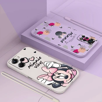 Risanka Minnie Mouse Roza Za Xiaomi Redmi Opomba 12 11 11T 10 10 9 9 8 9T 8T 7 Pro Plus Hitrost Tekočine Vrv Mehko Telefon Primeru Zajema