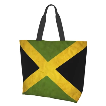 Jamajka Grunge Zastavo Tote Vrečke za Ženske Večkratno uporabo z Živili Vrečke Velike Nakupovalne Torbe