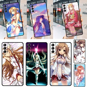 Asuna Sword Art Online Ohišje Za Samsung Galaxy S20 FE S21 FE S22 S23 Ultra Opomba 20 S9 S10 Opomba 10 Plus Zadnji Pokrovček