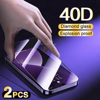2Pcs Visoke Kakovosti Zaščitnik Zaslon Za iPhone 14 11 PRO MAX 12 13 Mini 15 Plus Kaljeno Steklo Za Iphone XS XR XS Max 7 8Plus