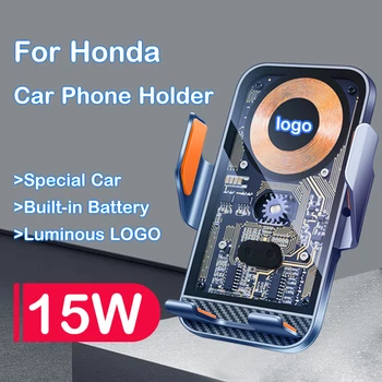 Za Honda CRV VETRIČ FIT CIVIC, ACCORD 15W Mobilni Telefon QI Brezžičnih Polnilnih Svetlobna LOGOTIP Samodejno Indukcijske Avto Nosilec