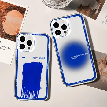 Klein Modra Oljne Barve Primeru Telefon Za Xiaomi Redmi Opomba 7 8 9 10 11 Pro Max Pregleden Meji Lupini