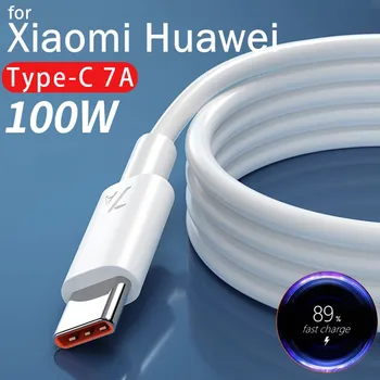 7A 100W USB Tip C Kabel Hitro Polnjenje Kabel za Huawei Mate 40 30 Pro Xiaomi 13 12 Hitro Polnjenje Polnilnik USB Kabli Podatkovni Kabel