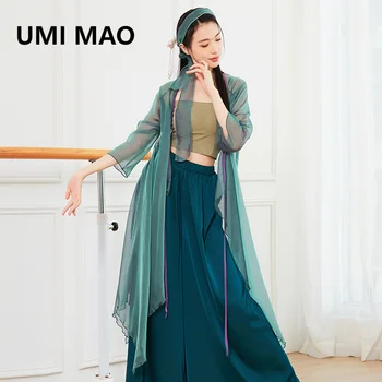 UMI MAO Klasični Ples Modra Kača Križ Ovratnik Čipke zeleno-modro Zeleni Kitajski Slog Preja, Oblačila, ki Teče Žensk Uspešnosti Obleko