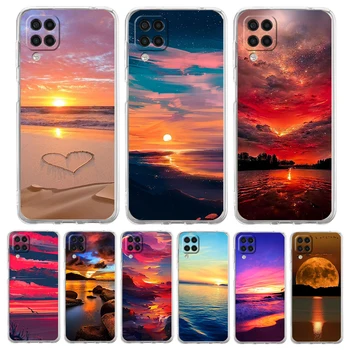 Plaža Mrak Nebo Telefon Primeru Pokrovček za Samsung Galaxy A13 A22 A32 A52 A53 A72 A73 M21 M31 Pregleden Shockproof Soft Shell Capas
