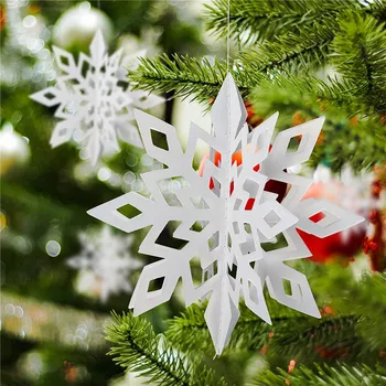 3D Umetno Snežinke Papir Garland Winter Wonderland Zamrznjene Rojstni Dekor Sneg Božični Okraski za Dom Navidad