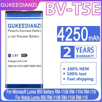 GUKEEDIANZI BV-T5E BV T5E 4250mAh Baterija Za Nokia Lumia 950 RM-1104 RM-1106 RM-110 McLa BVT5E Novo Izdelavo Visoko Kakovostnih Baterije