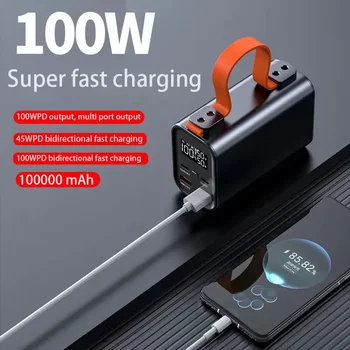 Veliko Kapaciteto Moči Banke Postaja 100000mAh 100W PD USB C DC Hitro Polnjenje Zunanje Baterije Prenosni Powerbank Za iPhone Xiaomi