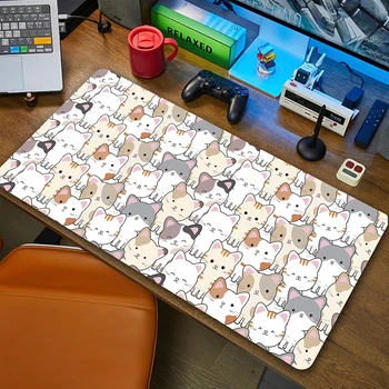 XXL Luštna Mačka Gume Mat Gaming Mousepad Igralec Srčkan Mouse Pad Risanka Pc Pribor Deskmat Desk Zaščitnik Anime Mause Blazine