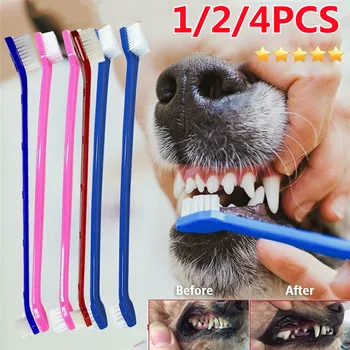 1/4PCS Pes zobna ščetka Mačka Pet Zobna Nega, Umivanje Zob Krtačo Pet Zob Čiščenje Orodja