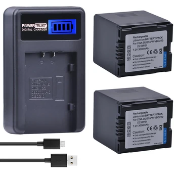 2PCS 3000mAh CGA-DU21 VW-VBD210 Baterija+LCD USB polnilec za Panasonic NV-GS330 GS400 GS408 GS500 GS508 MX500 PV-GS90 GS120 GS150