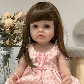 55 CM, Mehka, Polna Silikona Prerojeni Baby Doll Igrače Pravi Dotik Končal Betty Bebe Lutka Igrače Otroci Darilo za Rojstni dan