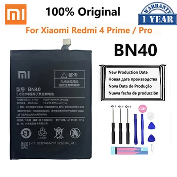 Xiao Mi Originalne Baterije Telefona BN40 Za Xiaomi Redmi 4 Pro Prime 3G RAM 32 G ROM Visoke Kakovosti 4100mAh Telefon Zamenjava Baterij