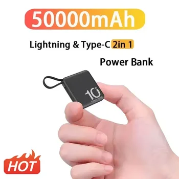 50000mAh Moči Banke Mini Super Hitro Chargr Prenosni Zunanji Baterijski Paket Powerbank Rezervne Baterije za iPhone 14 Samsung Xiaomi