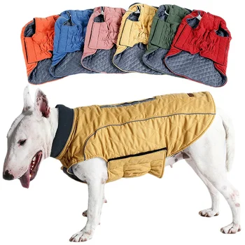 Pet toplo jakno novih big dog retro oblazinjeni telovnik oblačila, oblačila za pse, jeseni in pozimi modeli