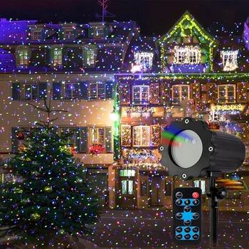 Božič Laserski Projektor Svetlobo na Prostem Gibanju Firefly Rdeča Zelena Modra Lasersko Svetlobo Projekciji z Daljinskim upravljalnikom Za Vrt Krajine