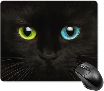 Black Cat Barve Oči Mouse Pad Non-Slip Računalniško Miško Mat Mousepad z Gumo, ki je Osnova za Office Home Prenosni Računalnik 20 * 25 cm