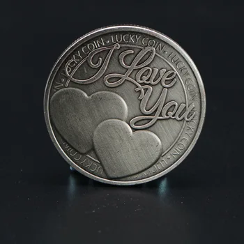 1Pcs Ljubezen Spominski Kovanec Antik Imitacije Srebrno Značko Ljubim Več, Kot sem Lahko Rečemo, Srečo, zbiranje Kovancev,