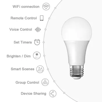Tuya Žarnice Glasovni Nadzor Pametne Življenje App Nadzor Dela Z Alexa Doma Hladno Bela Barva Svetilke Svetlobe Wifi Smart Led