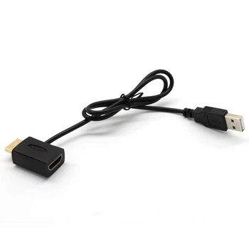 2X Moški-Ženski Konektor + USB 2.0 Kabel Polnilnika Spliter Napajalnik, Podaljšek,