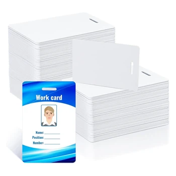 Bela PVC kartice Kartice PVC Kartic Z Režo za Udarec,Standard CR80 30Mil Tiskanje Plastičnih Photo ID Značko Navpično Poslovne Kartice