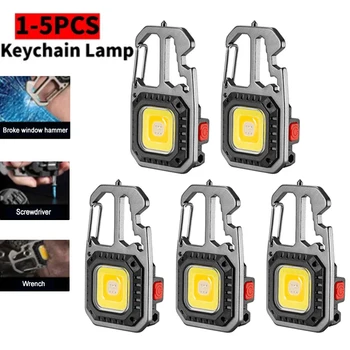 Mini LED Svetilka Delo Svetlobe, ponovno Polnjenje Keychain Lučka za Kampiranje na Prostem Baklo Prenosnih Pocket Izvijač Izvijač Varnost Hamme