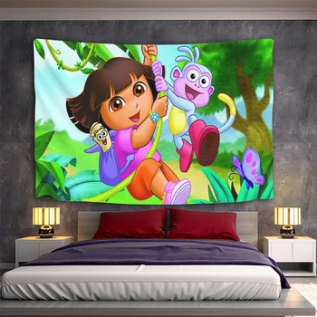 Dora Explorer Tapiserije Dekoracija Spalnica Kawaii Soba Dekor Estetske Steni Visi Tapiserija Headboards Anime Doma Tkanine