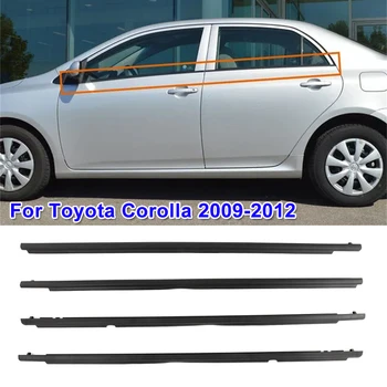4pc/nastavite Črno Avto Stransko Okno Weatherstrips Okno Oblikovanje Trim za Toyota Corolla 2009-2012