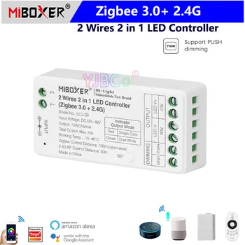 Miboxer Zigbee 3.0+ 2.4 G 2 Žic 2 v 1 LED Krmilnik za Dual bela Eno barvo Dimmer za 2 Žice SCT COB Trakovi Svetlobe DC12~48V