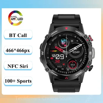 2024 Pametno Gledati AMOLED Zaslon 24h Health Monitor IP68 Vodotesen NFC BT Klic z Dolgo Življenjsko dobo Smartwatch za Moške Android, IOS