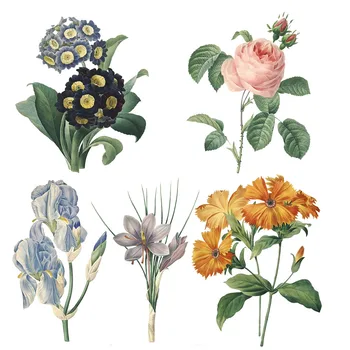 Vintage Ročno poslikano Rož, Cvetlični Cvet Rastline Prenos Moda Appliques za Oblačila Parches Bordados Para La Ropa