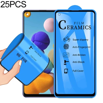25 KOS Za Samsung Galaxy A21s 2.5 D Polno Lepilo Polno Kritje Keramike Film
