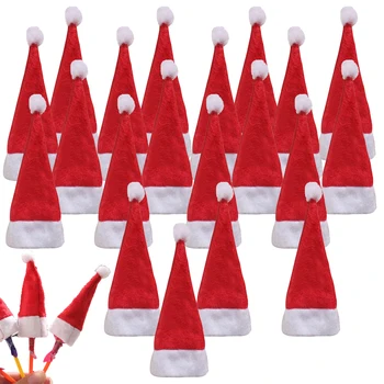20 Kosov, Mini Božič Lollipop Klobuk Drobne Hat Santa Za Obrt Mini DIY Božični Klobuk Elf Lollipop Vrh Obloge