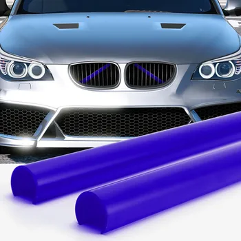 2Pcs Podporo Žar Bar V Naramnicami Zaviti Za BMW E60 Modra Sprednja Maska Trim Trakovi, Visoko Temperaturno Odporne ABS Zunanjost Deli