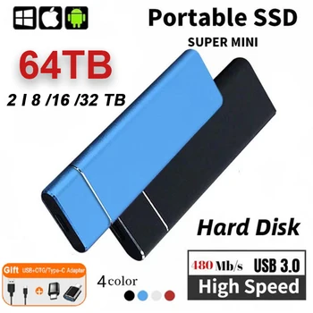 2TB Prenosni pogonu SSD, 1TB M. 2 Mobilnih Pogon ssd USB3.1 Visoke hitrosti Trdi Disk Zunanji Trdi Disk Za prenosnike/desktop/telefoni