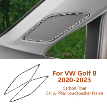 Za Volkswagen VW Golf 8 MK8 2020-2023 Ogljikovih Vlaken Avto-Steber Zvočnik Okvir Dekorativne Nalepke Auto Dodatki Notranjost
