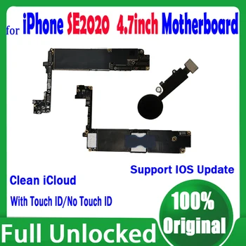 Tovarne Za Odklepanje iphone SE 2020 Motherboard Čisto iCloud Za iphone SE2 Logiko Odbor Z/Brez Dotik ID Mainboard 64GB 128GB 256G