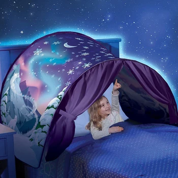 Postelja Komarjem posteljo baldahin za Otroke Zvezdnato Sanje Šotor otroška posteljica Zložljiva Luč-blokada Šotor Zaprtih sanje Dekoracijo