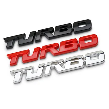 3D Kovinski Chrome Rdeče Črn Logotip Turbo Emblem Avto Fender Značko Trunk Nalepke Za Audi A4, A5, A7 A8 Turbo Stikcer Dodatki