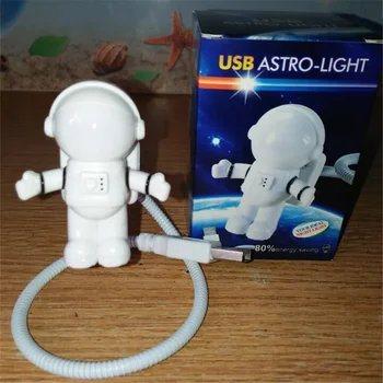 USB Noč Svetlobe LED Astronavt Svetilke Namizna Svetilka Prilagodljivo LED Nočna 5V Branje Tabela Svetlobo Prostoru Človek Dekoracijo Lučka Za Prenosni računalnik