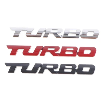 3D Kovinski Pismo Turbo Avto, motorno kolo Emblem Značko Nalepke Strani Avto Zadaj Logotip Strani Dekoracijo Repost Turbine Kovinski Avto Nalepke
