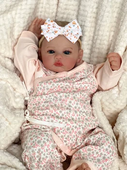NPK 17inch Prerojeni Baby Doll Travnik Mehko Telo ročno izdelan 3D Kožo z Visbile Žile Zbirateljske Umetnosti Lutka Božično Darilo