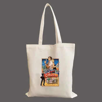 Chuck Plakat Filma Klasična Torba Študent Ženski Torbici Večkratno uporabo nakupovalne torbe platno tote vrečko ročne torbe za nakupovanje