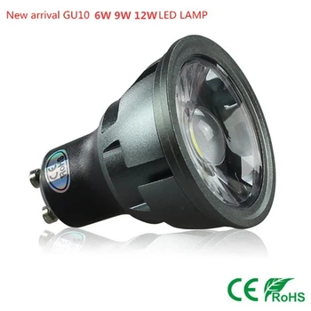 Novo arrivel COB GU10 zatemniti 6W 9W 12W 85~265V GU10 LED Žarnice Pozornosti spot luči led Lučka Lampada CE/RoHS je Topel/Hladen Bel