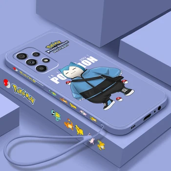 Pokemon Charmander Snorlax Tekoče Levo Vrv Za Samsung Note 20 10 A54 A31 A14 A03 A22 A34 A04 A24 Ultra Plus 5G Primeru Telefon