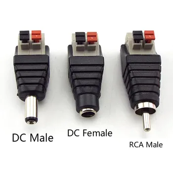 5PCS DC Moški Ženski Strokovno Jack Pritisnite na Vtič v Priključek RCA Kabel Priključite Adapter za Zvočnike CCTV Avdio LED luči