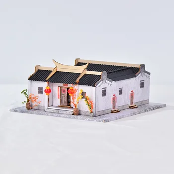 Diy Lesena Lutka Hiše Miniaturne Zgradbe Kompleti S Pohištvom Kitajski Starodavno Mesto Casa Lutke Igrače Za Odrasle Darila